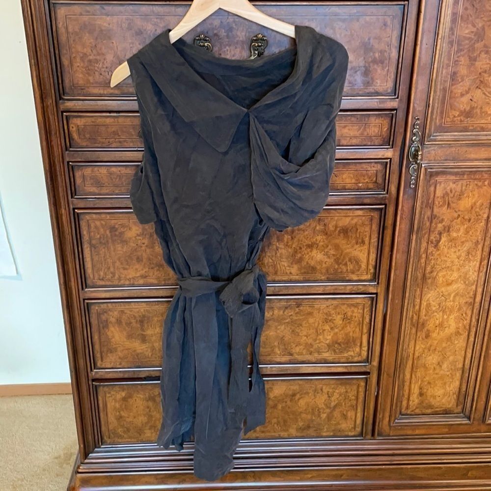 All Saints Badan trench dress in dark gray